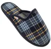 Pantofole Bosaco da uomo in feltro, blu, a scacchi, suola Anteprima dell’immagine prodotto 1