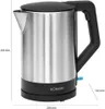 Bomann Wks3002Cb Rychlovarná konvice 1,5 l 2200 W Nerezová Náhled obrázku produktu 16