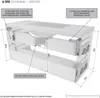 Rosen 100 cm Badezimmerschrank mit Waschbecken und Chrom Produktbild-Vorschau 3