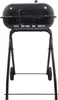 A black charcoal grill on a stand with wheels, presented against a white background. Podgląd zdjęcia produktu