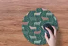 MuchoWow® Mauspad Mousepad Muster - Hirsche - Grün 40x40 cm Produktbild-Vorschau 3