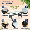 CASARIA® Polyrattan Gartentisch 190x90x74cm mit Ablage Glas Produktbild-Vorschau 3