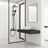 Duschset - Regendusche 20 cm - mit Brausebatterie - Schwarz Produktbild-Vorschau 2
