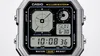 A close-up, studio shot of a Casio digital watch. Voir les images du produit
