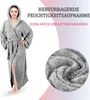 Damen Bademantel Grau XL – flauschig, extra lang, Produktbild-Vorschau 4
