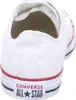 The back view of a white Converse All Star sneaker. Voir les images du produit