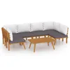 7-tlg. Garten-Lounge-Set mit Kissen Massivholz Akazie Produktbild-Vorschau 1