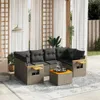 Modulares 7-teiliges Garten-Lounge-Set, Poly Rattan Grau, Produktbild-Vorschau 2