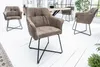 Exklusiver Design Stuhl LOFT Microfaser vintage taupe mit Produktbild-Vorschau 2