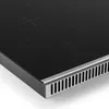 A close-up, angled view of a black induction cooktop with silver trim and ventilation. Produktbild-Vorschau