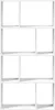 A white bookshelf with multiple compartments against a white background. Náhled obrázku produktu