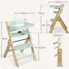 Hochstuhl aus Holz für Kinder, verstellbar, abnehmbares Produktbild-Vorschau 6
