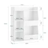 A diagram showing the dimensions of a white bookshelf. Produktbild-Vorschau