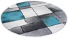 Designer Teppich Brilliant Grau Türkis Fantasy Rund, Produktbild-Vorschau 2