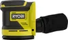 A Ryobi orbital sander with a dust bag attached, shown from a side-angle on a white background. Podgląd zdjęcia produktu
