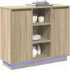vidaXL Kredens LED dąb sonoma 90 x 32 x 75 cm materiał Podgląd zdjęcia produktu 2