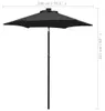 vidaXL Sonnenschirm mit LED-Beleuchtung Schwarz 200x211 cm Produktbild-Vorschau 6