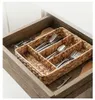 Range couverts en jacinthe tressé 4 compartiments 24 x 34 Voir les images du produit 4