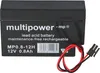 A black multipower lead acid battery with red and black wires attached. Produktbild-Vorschau