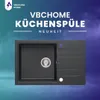 VBChome Lavello in granito nero 78 x 50 cm Rubinetto Anteprima dell’immagine prodotto 3