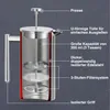 VonShef 3 Tassen Kaffeepresse, 350 ml Isolierter Cafetiere Produktbild-Vorschau 2