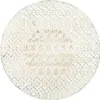 A white round metal bistro table with a decorative heart pattern. Produktbild-Vorschau