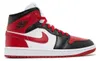 Nike Air Jordan 1 Mid White Bred Toe Black Red Chicago - Produktbild-Vorschau 1