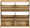A wooden shoe cabinet with multiple shelves and doors, presented against a white background. Anteprima dell’immagine prodotto