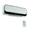 A white and black wall-mounted electric heater with a remote control on a white background. Anteprima dell’immagine prodotto
