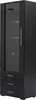 A black display cabinet with glass doors and three drawers. Anteprima dell’immagine prodotto