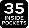 A graphic displaying the number 35 and the text "INSIDE POCKETS" on a black background. Náhľad obrázku produktu