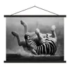 MuchoWow® Textilposter Zebra - Tiere - Schwarz - Weiß Produktbild-Vorschau 1