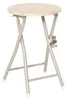 Home Deco Factory Hocker Nova - beige - Holz/Metall - D30 x Produktbild-Vorschau 5