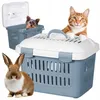 Three pet carriers with animals inside: a dog in the back, a cat on the middle one, and a rabbit in the front. Náhľad obrázku produktu