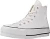 A white high-top Converse sneaker with a platform sole is shown against a white background. Voir les images du produit
