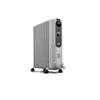 A white oil-filled radiator with black accents and wheels, shown against a white background. Produktbild-Vorschau