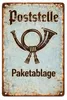Blechschild 20x30cm Poststelle Paketablage Retro Schild Produktbild-Vorschau 1