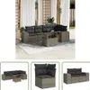 The Living Store 6-tlg. Garten-Sofagarnitur mit Kissen Grau Produktbild-Vorschau 1