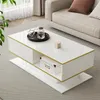 Merax Hochglanzer LED-Couchtisch mit Golddekor, Produktbild-Vorschau 13