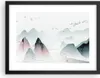 Gerahmtes Poster - Schwarzer Rahmen - Berge Vögel Modern - Produktbild-Vorschau 1