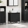 A bathroom vanity set with a sink and storage cabinets. Produktbild-Vorschau