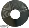 A circular metal grill grate with cutouts, placed on a white background. Produktbild-Vorschau