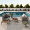 home24 Loungeset - 3-teilig - Stahl / Polyester - Anthrazit Produktbild-Vorschau 2