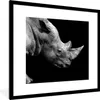 MuchoWow® Gerahmtes Poster Portrait Nashorn auf schwarzem Produktbild-Vorschau 1
