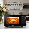20L 700W Mini mikrovlnná rúra čierna/strieborná Ovládanie Náhľad obrázku produktu 8