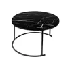 Couchtisch Rund,Satztisch 2er Set,Schwarz Marmor Couchtisch Produktbild-Vorschau 6