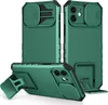 iPhone 12 Hülle, Dual Layer Ständer Schutzhülle mit Schiebe Produktbild-Vorschau 1