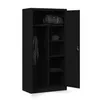 An open black metal locker with items inside. Náhľad obrázku produktu