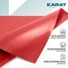 A red protective mat is shown rolled and partially unfurled, with marketing icons and text on the right side. Náhled obrázku produktu
