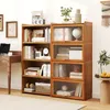 COSTWAY 4-stöckiges Bücherregal mit Türen, 140 cm hohes Produktbild-Vorschau 4